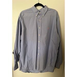 Ralph Lauren Men's XL Blue‎ Gingham Button-Down Shirt Long Sleeve Classic Fit
